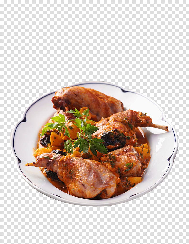 Tandoori chicken European rabbit Leporids Pakistani cuisine Recipe, The chicken inside the plate transparent background PNG clipart
