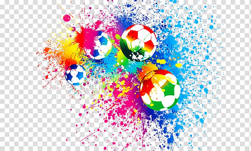 four assorted-color soccer ball illustration, 2016 Summer Olympics Rio de Janeiro Poster Banner, football transparent background PNG clipart