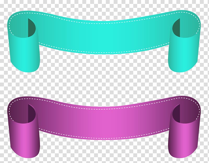 Banner , Banners Set , two teal and purple laces illustration transparent background PNG clipart