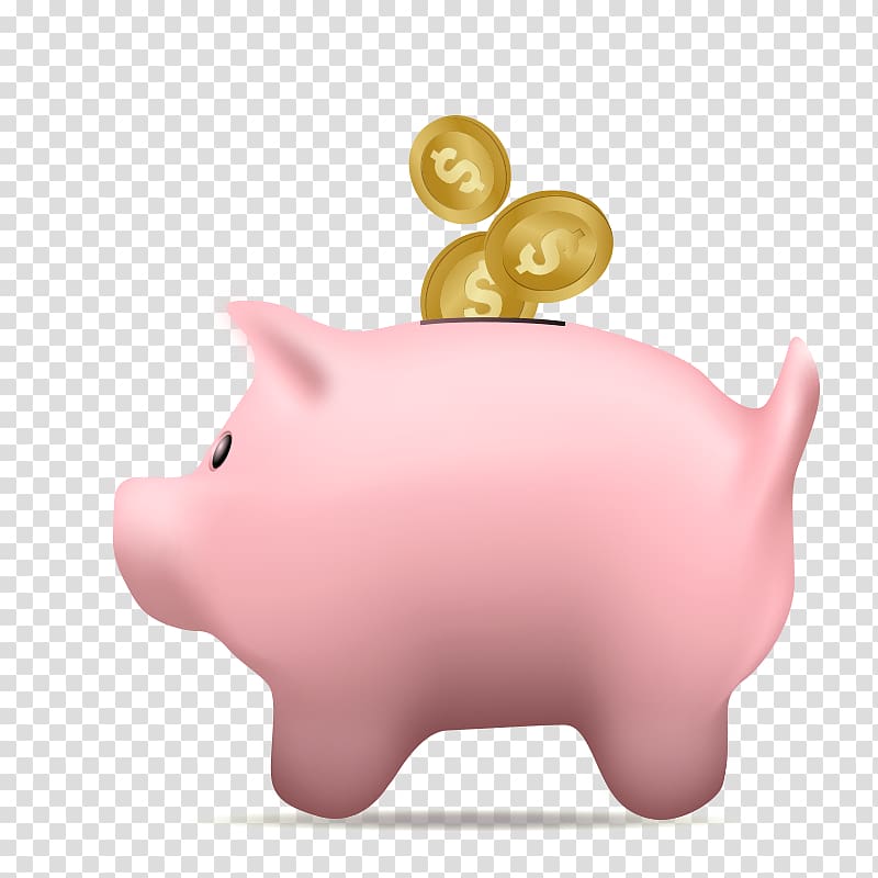 Domestic pig Piggy bank Saving, Cartoon piggy bank transparent background PNG clipart