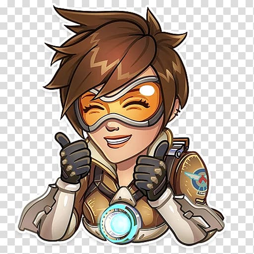 Characters of Overwatch Sticker Tracer Telegram, kiss fortnite transparent background PNG clipart