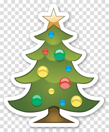 Green Christmas tree graphic, Christmas Tree Emoji Sticker transparent ...