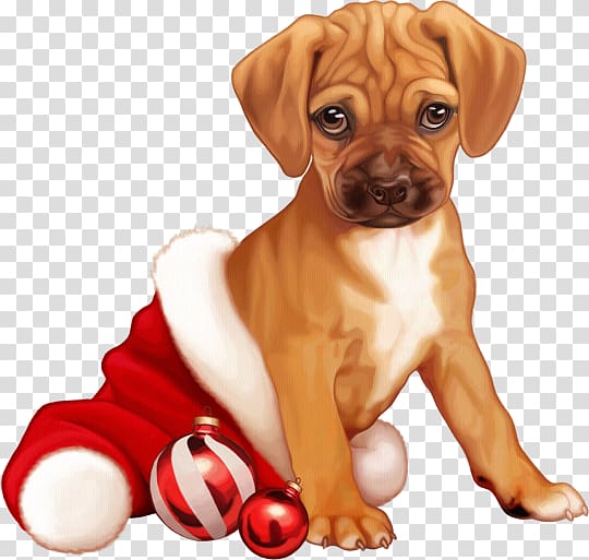Christmas Day New Year Dog, christmas puppies transparent background PNG clipart