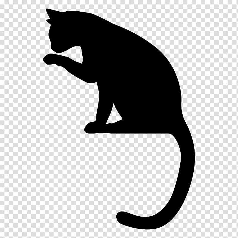 silhouette of cat, Black cat Silhouette , Cat transparent background PNG clipart