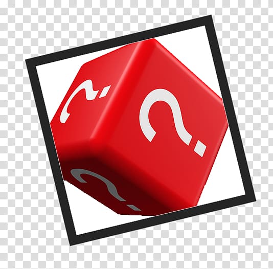 Question mark Dice, red dice transparent background PNG clipart