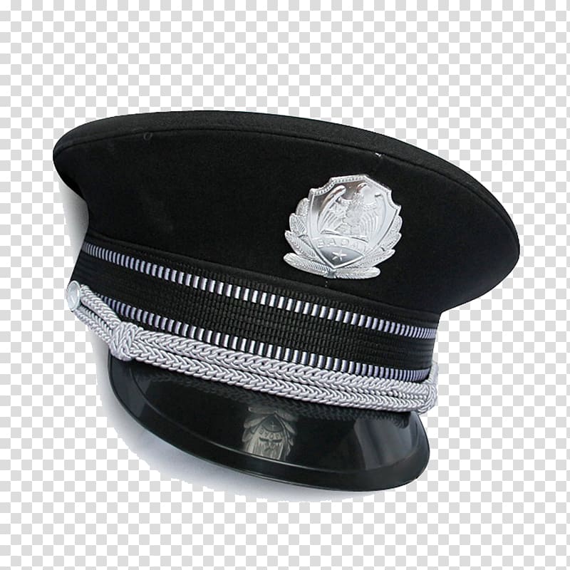 Cap Police officer Hat Uniform, An ordinary police hat transparent background PNG clipart