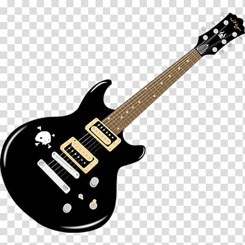 Electric guitar, Black cool guitar transparent background PNG clipart