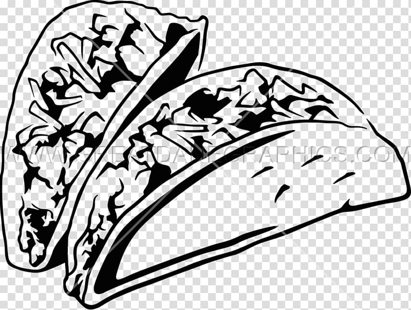 Black and white Taco Mexican cuisine Burrito , others transparent background PNG clipart