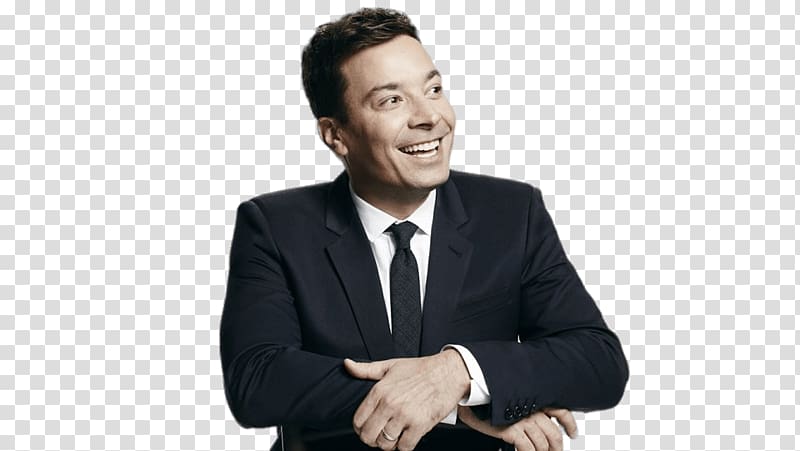 man in black tuxedo suit, Jimmy Fallon Smile transparent background PNG clipart