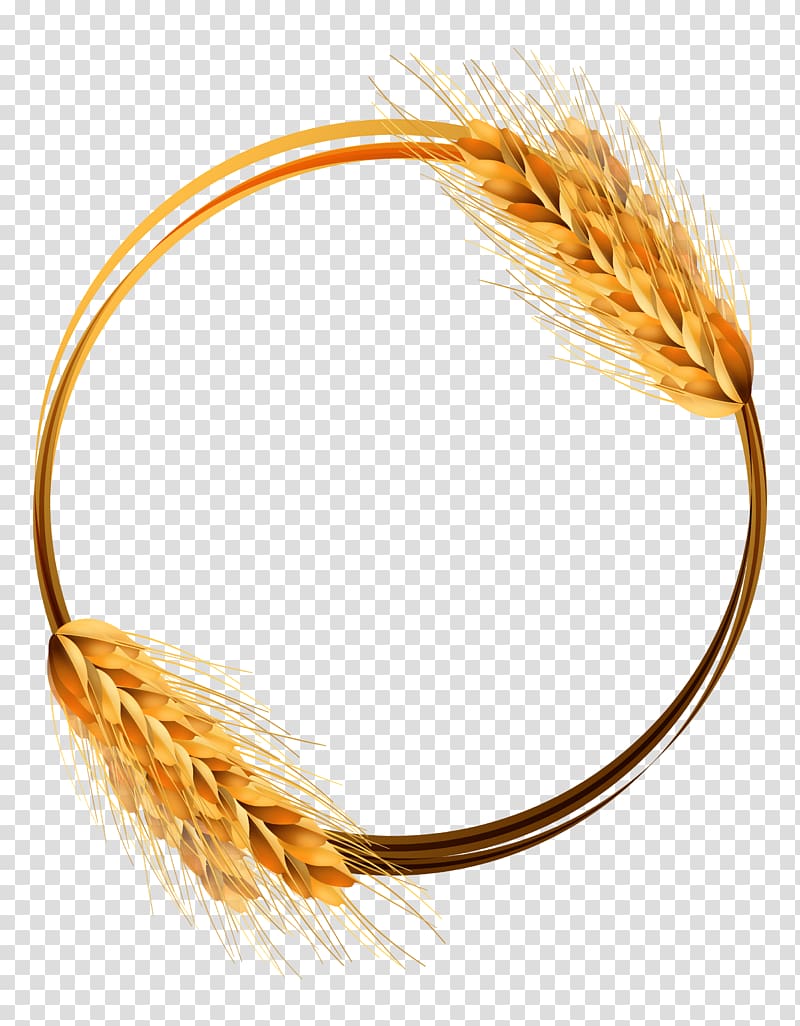 round brown wheat illustration, Common wheat Ear Crop, Golden wheat ring material transparent background PNG clipart