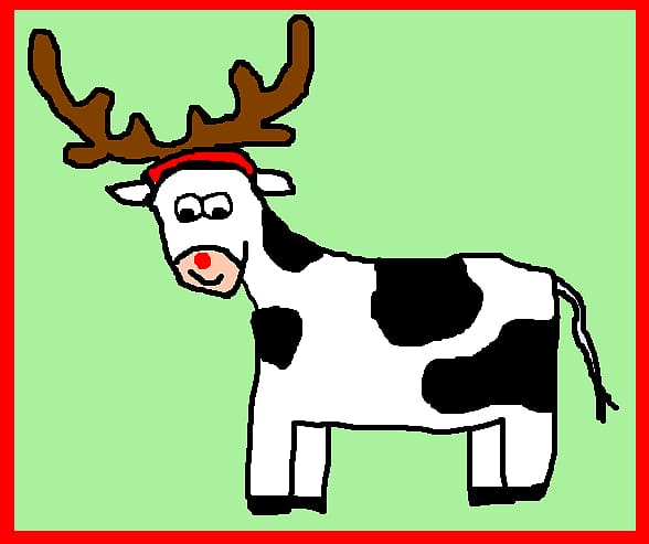 Reindeer Cattle Christmas Santa Claus , Cow Christmas transparent background PNG clipart