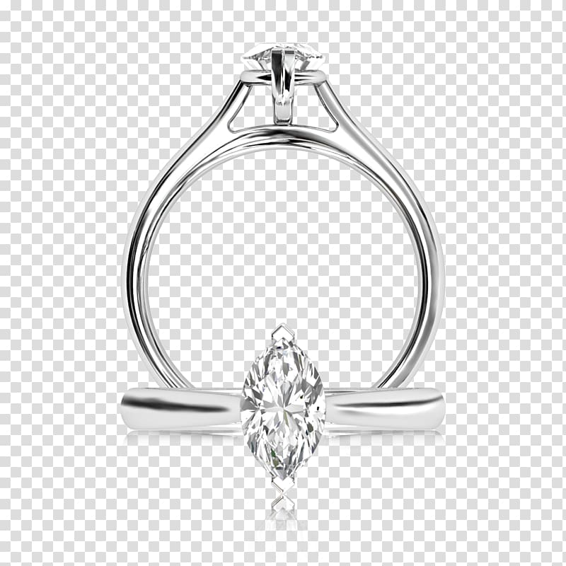 Ring Jewellery Diamond Solitaire Silver, marquise diamond ring settings transparent background PNG clipart