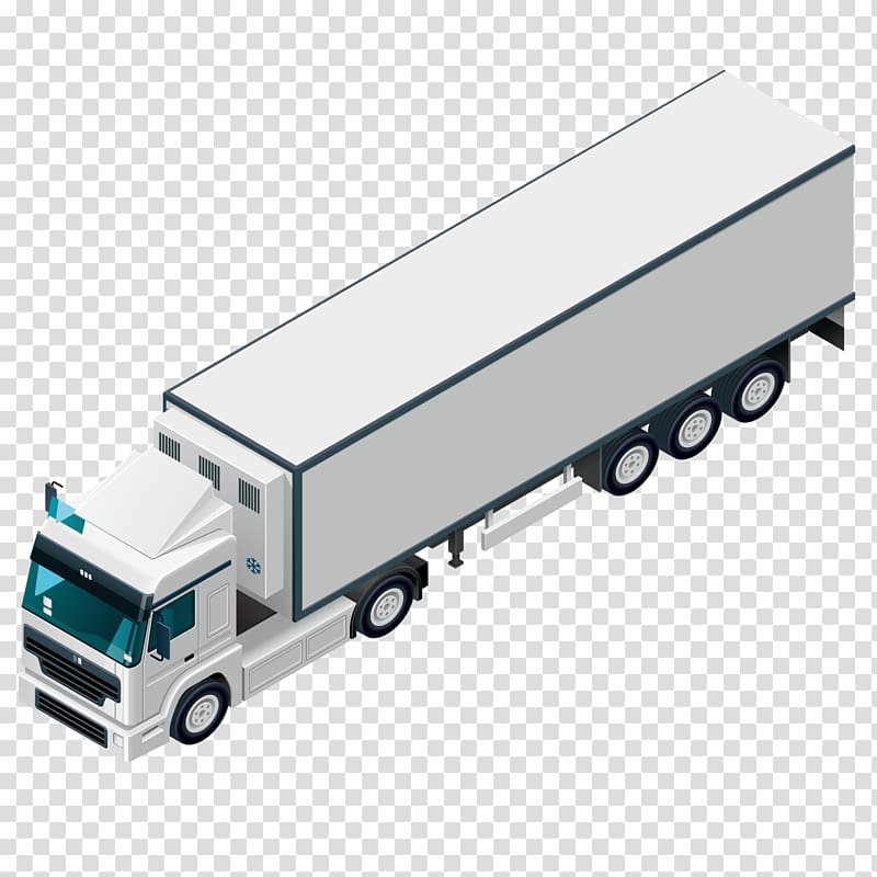 Cargo Truck Renault Magnum Transport, White van transparent background PNG clipart