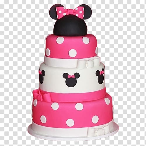 Minnie Mouse Birthday cake Mickey Mouse Party, First birthday transparent background PNG clipart