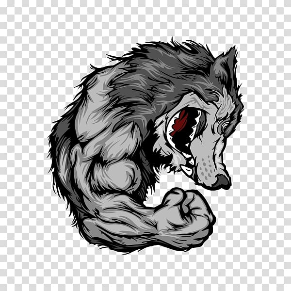 Canidae Muscle Sticker Decal Animal, Wolf Furry transparent background PNG clipart