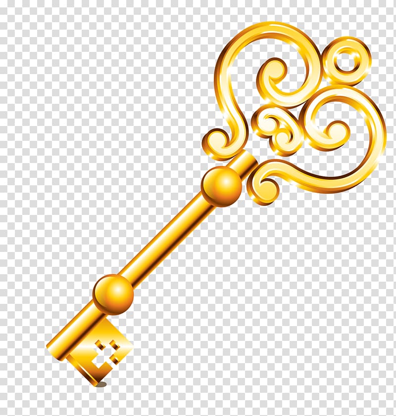 gold key illustration, , Metal key transparent background PNG clipart