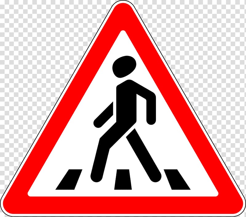 danger road sign in France Pedestrian crossing Traffic sign Traffic code, road transparent background PNG clipart