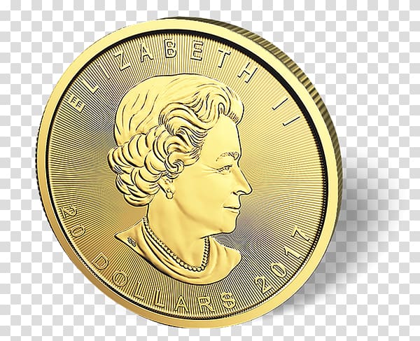 Gold coin Canadian Gold Maple Leaf Canada, gold title bar material transparent background PNG clipart