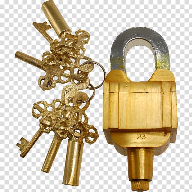 Brass Lock puzzle Key, Brass transparent background PNG clipart