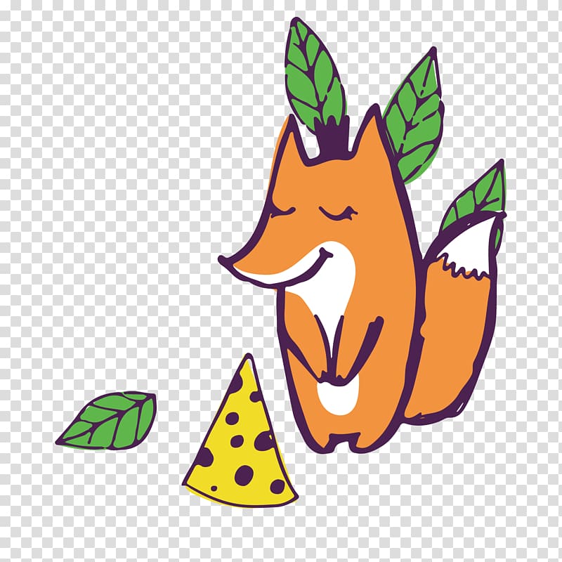 Fox Illustration, Cute little fox transparent background PNG clipart