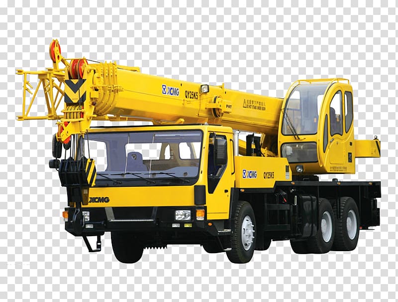 Mobile crane Hoist u30afu30edu30fcu30e9u30fcu30afu30ecu30fcu30f3 Machine, Yellow truck arm transparent background PNG clipart