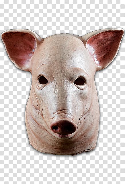 Pig Latex mask Halloween costume, pig head transparent background PNG clipart