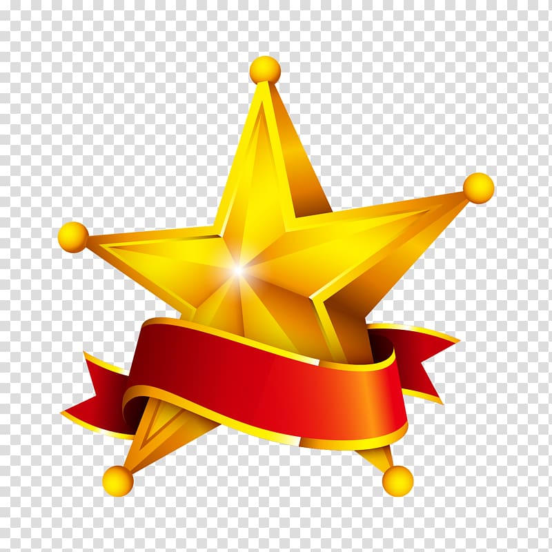 three-dimensional five-pointed star transparent background PNG clipart