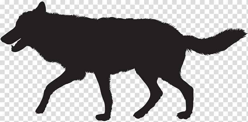 black wolf , Gray wolf Silhouette , Wolf Silhouette transparent background PNG clipart