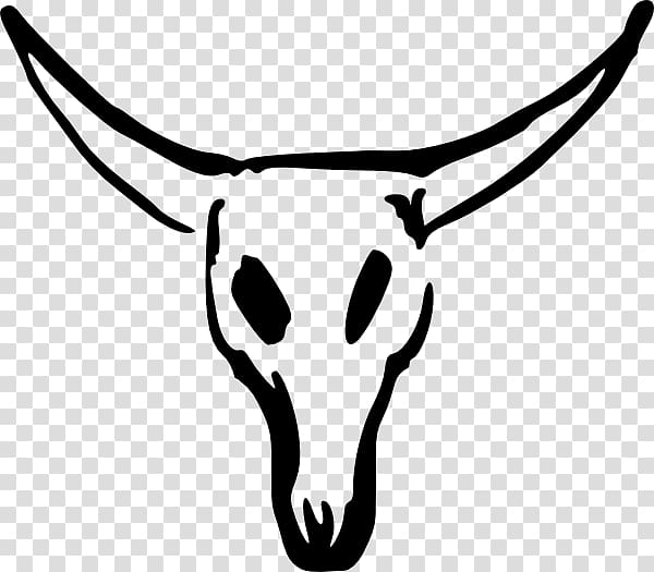 Texas Longhorn Skull , Deer Skull Stencil transparent background PNG clipart