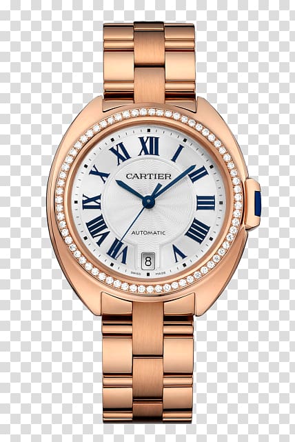 Watchmaker Bracelet Luxury goods Automatic watch, Watches Cartier rose gold mechanical watch female form transparent background PNG clipart