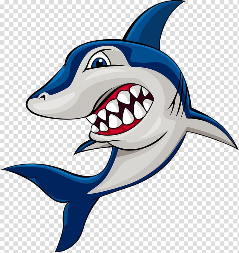 white and blue shark illustration, Shark Drawing Illustration, shark transparent background PNG clipart