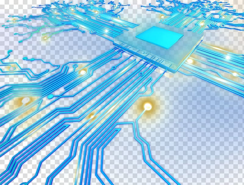 blue circuit , Technology Integrated circuit Icon, Chip decorative background transparent background PNG clipart
