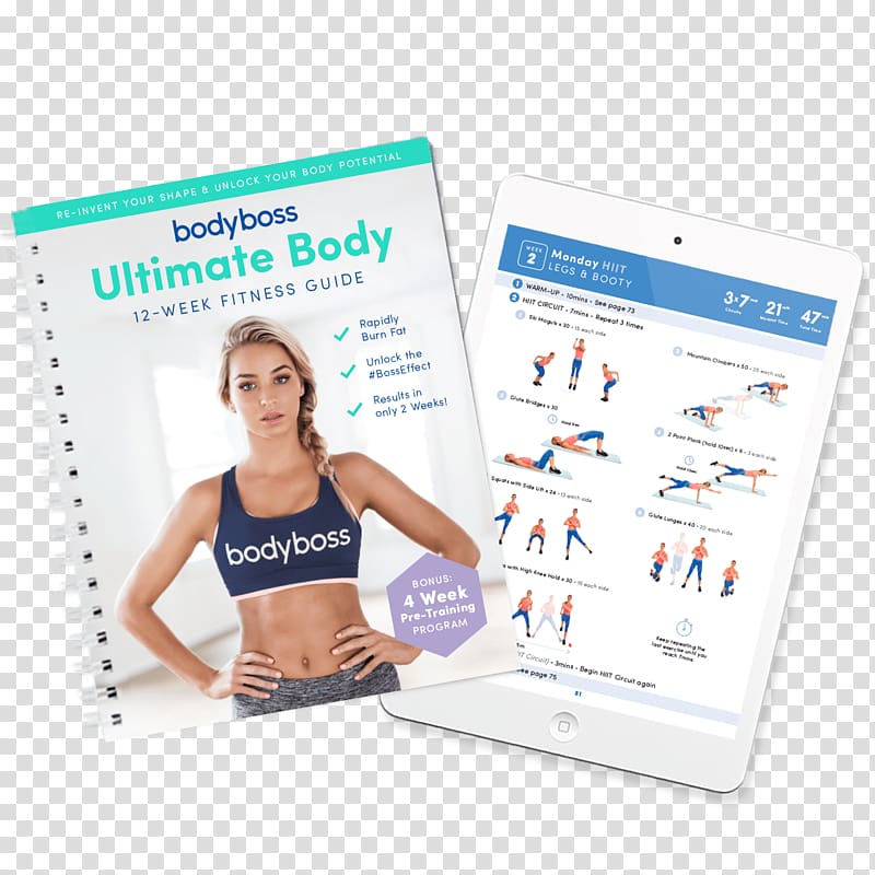 BodyBoss Ultimate Body Fitness Guide Exercise High-intensity interval training General fitness training, fitness program transparent background PNG clipart