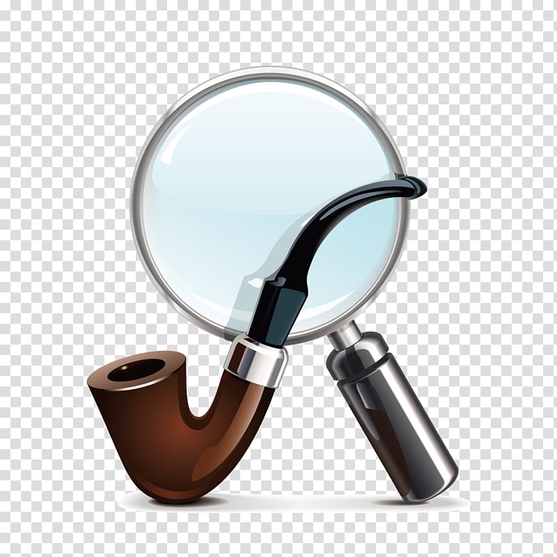 Tobacco pipe Loupe , magnifying glass and pipe transparent background PNG clipart