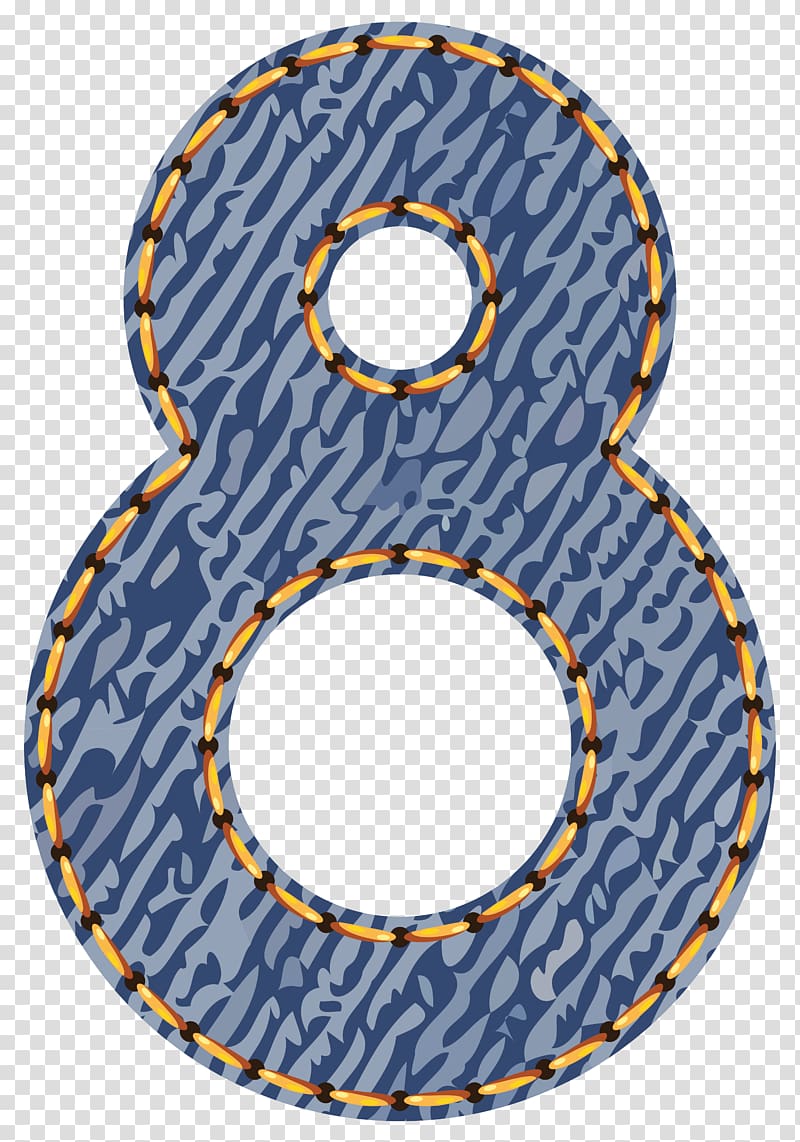 number 8 illustration, Number 0 , Jeans Number Eight transparent background PNG clipart