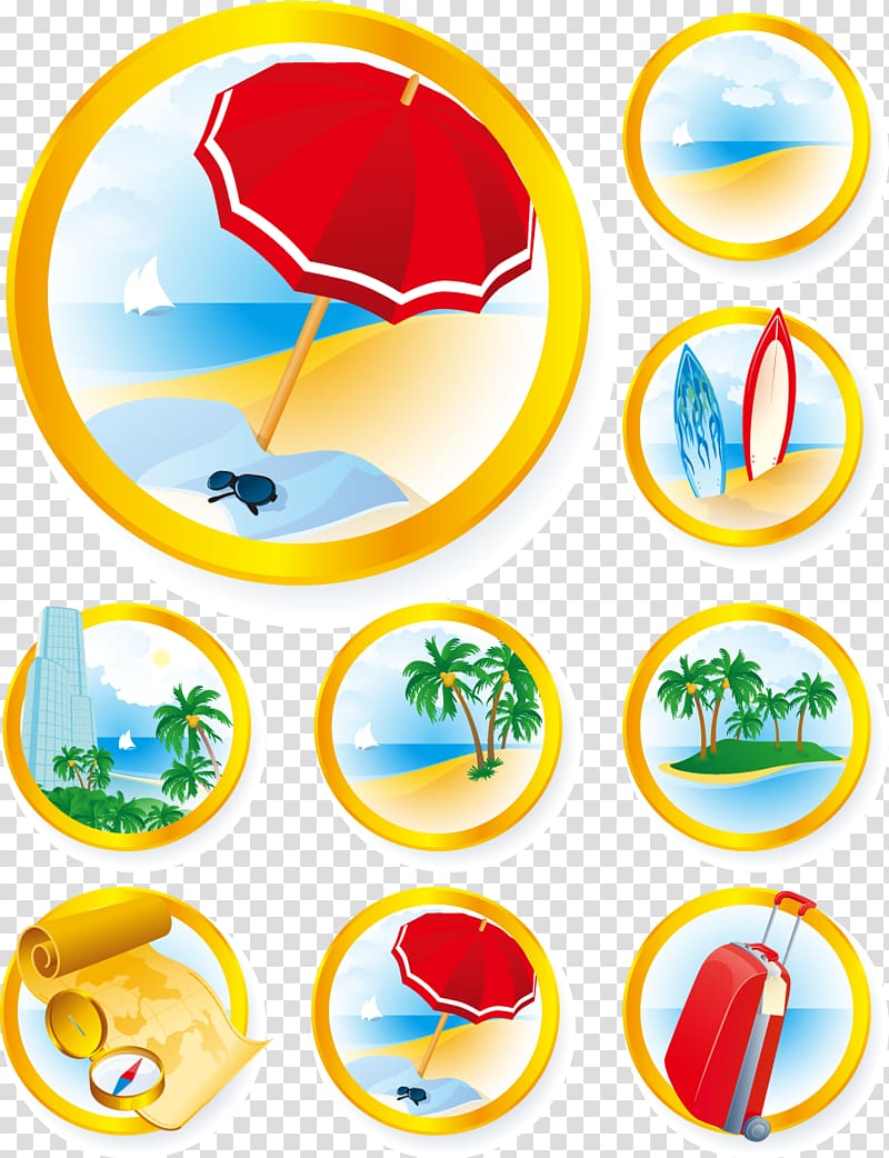 Seaside resort label transparent background PNG clipart