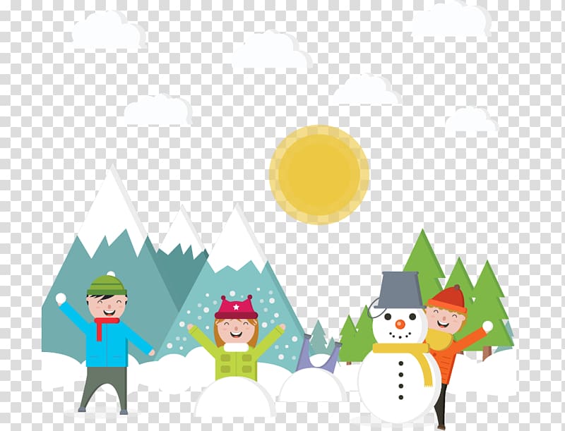 Game Child, Snow children playing transparent background PNG clipart