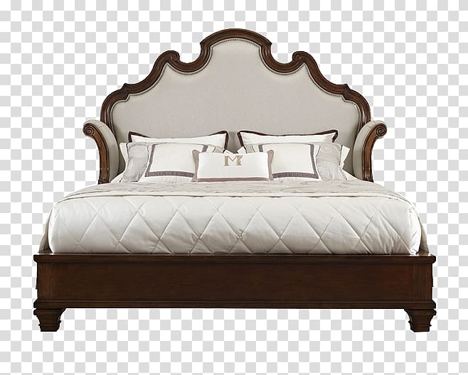 brown wooden bed, Table Bed frame Furniture Mattress, bed transparent background PNG clipart