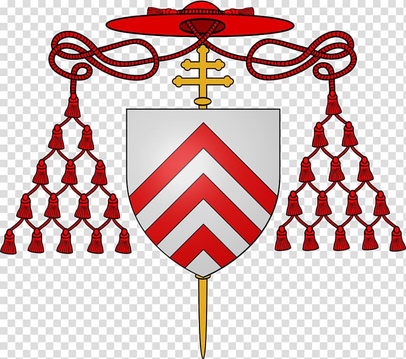 Triple portrait of Cardinal de Richelieu Coat of arms Crown-cardinal Galero, transparent background PNG clipart