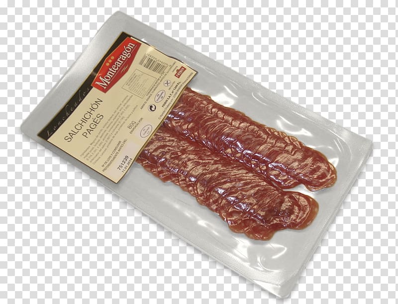 Salami Fuet Bacon Soppressata Sujuk, bacon transparent background PNG clipart