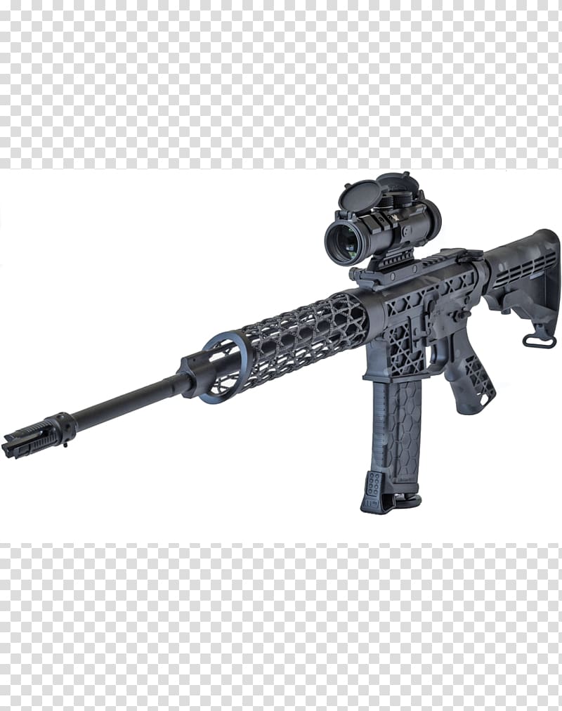 Assault rifle Handguard AK-47 AR-15 style rifle ArmaLite AR-10, carbon fiber transparent background PNG clipart