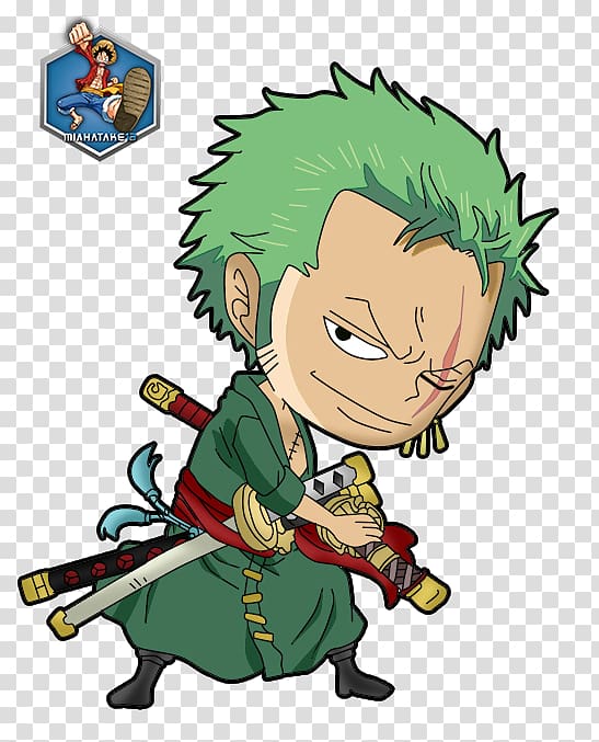 Green-haired One Piece character caricature , Roronoa Zoro Monkey ...