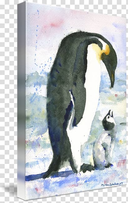 King penguin Watercolor painting Art, Watercolor Baby animal transparent background PNG clipart