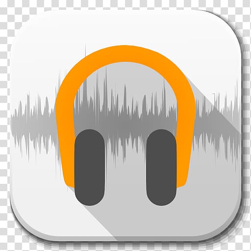 orange and black headphones logo, text brand jaw, Apps Player Audio B transparent background PNG clipart