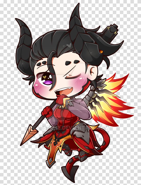 Overwatch Mercy Devil Drawing, devil transparent background PNG clipart