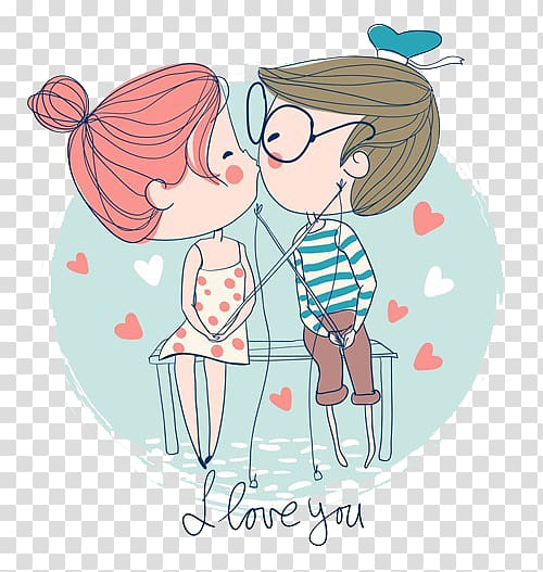 boy and girl kissing illustration, Kiss Love Romance Boy, Cartoon couple transparent background PNG clipart