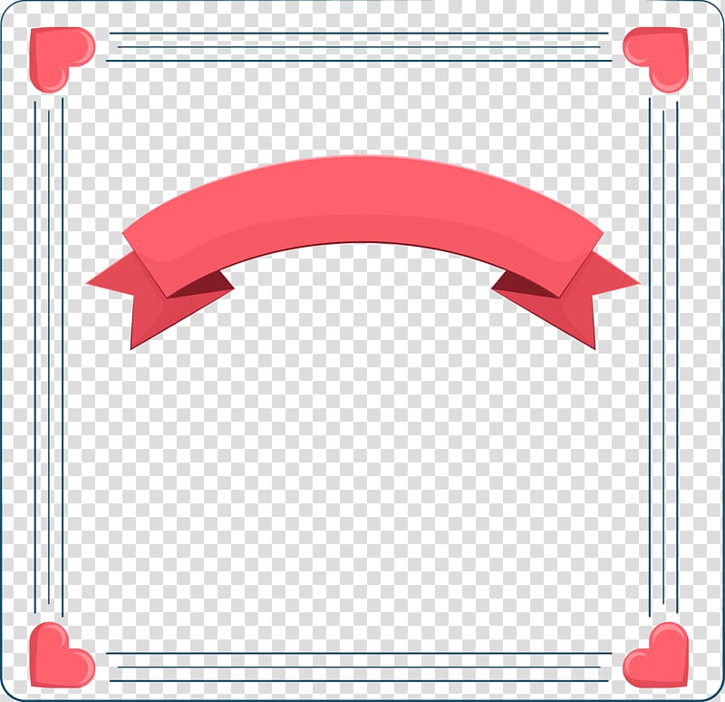 pink ribbon animated illustration, Euclidean Web banner Icon, hand-drawn borders and banners transparent background PNG clipart