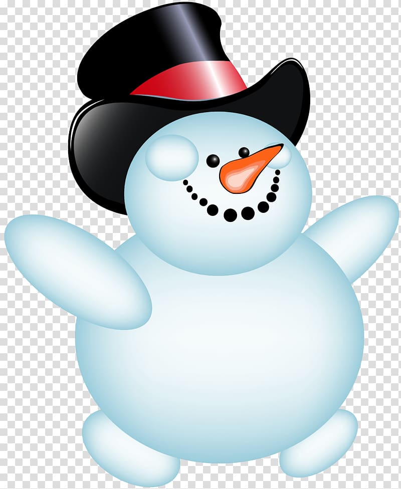 snowman wearing black and red hat , Snowman , Large Snowman transparent background PNG clipart