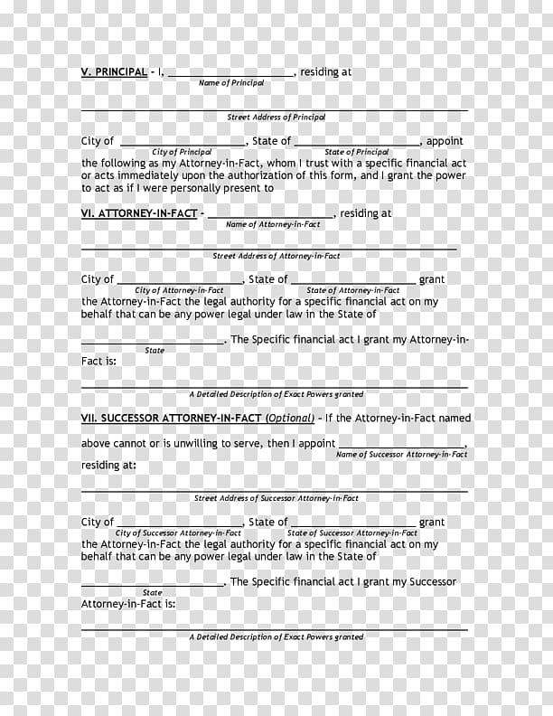 Power of attorney Florida Form Revocation Template, power of attorney transparent background PNG clipart