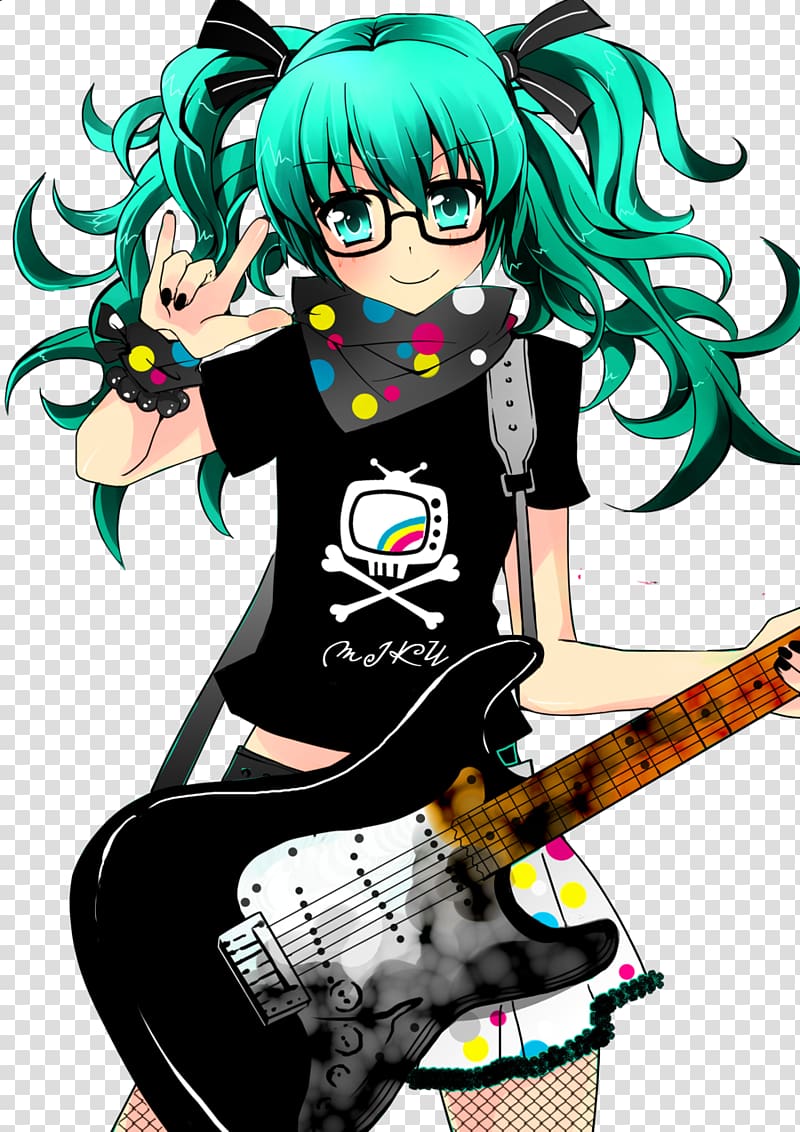 Hatsune Miku and Future Stars: Project Mirai Character Guitar Vocaloid, hatsune miku transparent background PNG clipart